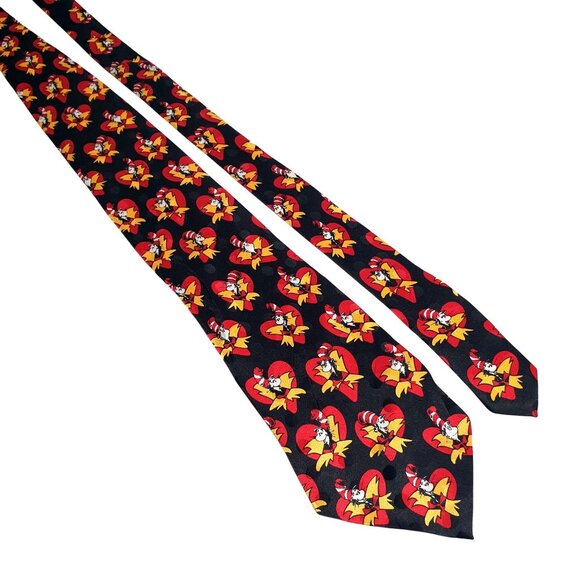 Dr Seuss Cat In The Hat Necktie Novelty Tie Vintage 1996 Cartoon Book Dad Gift - Picture 1 of 6